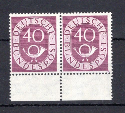 Bund MiNr. 133 postfrisch waag. Paar, Unterrand gefaltet
