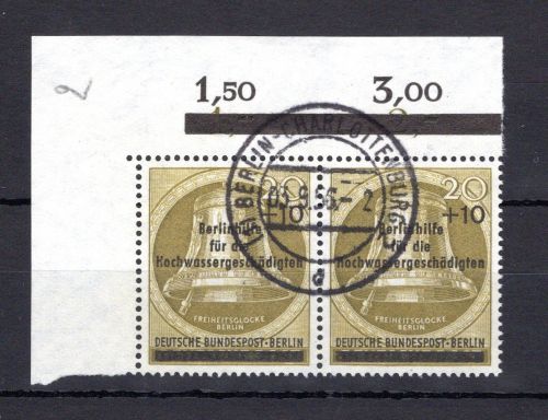 Berlin MiNr. 155 gestempelt waag. Paar Eckrand ol