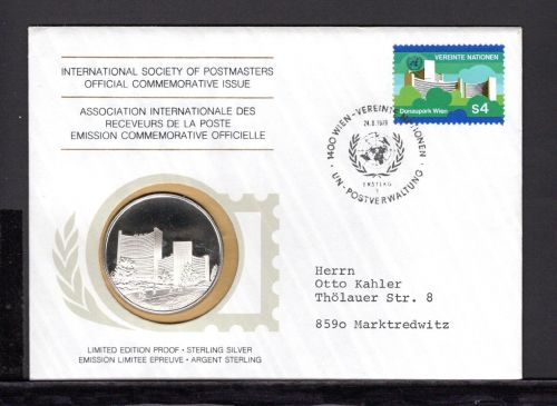 UNO Wien 1979 Numisbrief Donaupark Limited Edition 925er Silber PP