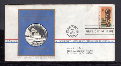 USA 1975 Numisbrief City of Refuge National Park 925er Silber PP