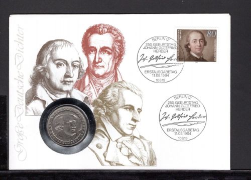 Bund 1994 Numisbrief 5 DM Johann Wolfgang von Goethe