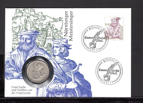 Bund 1994 Numisbrief 5 DM Walther von der Vogelweide