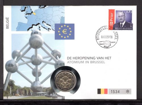 Belgien 2007 Numisbrief 2 Euro 2006 Atomium
