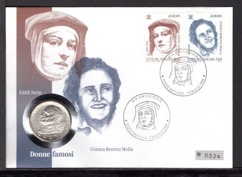 Vatikan 1996 Numisbrief 1000 Lire Papst Johannes Paul II., G.B. Molla