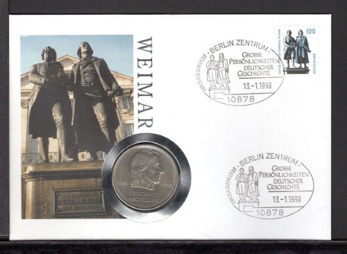 Bund 1998 Numisbrief 20 DDR Mark von Schiller - Worbes 1117