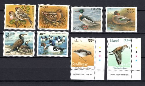 Island MiNr. 833ff 4 Ausgaben, alle postfrisch Heimische Vögel