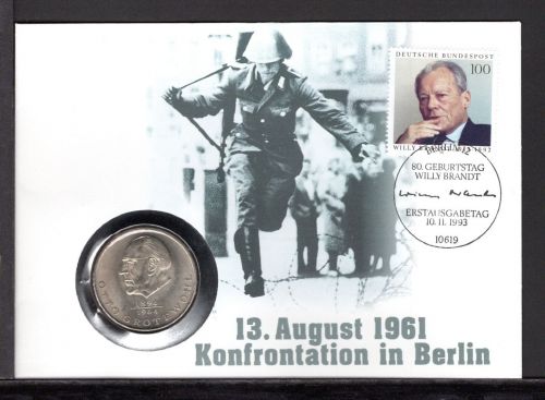 Bund 1993 Numisbrief 20 DDR Mark Grotewohl 13. August 1961