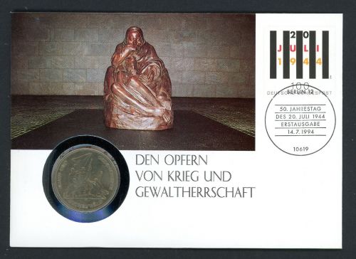 DDR 1994 Numisbrief Gewaltherrschaft m. 10 Mark Buchenwald Worbes 222 BU