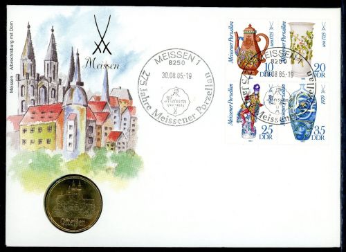 DDR 1985 Numisbrief 5 Mark Meissen 1972 - Worbes 34 ST