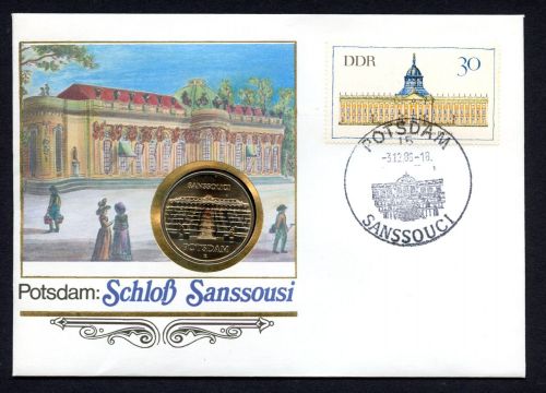 DDR 1986 Numisbrief 5 Mark Sanssouci - Worbes 39 BU