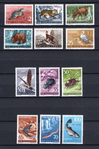 Triest Zone B MiNr. 123-134 Satz mit Aufdruck postfrisch Heimische Tiere