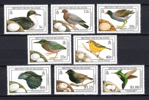 Jungferninseln MiNr. 677-684 postfrisch Vogelarten mit Vogeleiern