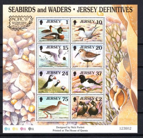 Jersey MiNr. Block 15I mit Aufdruck postfrisch Seevögel und Watvögel 1997
