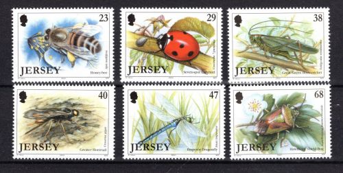 Jersey MiNr. 1034-1039 postfrisch Insekten Bienen Libellen Käfer