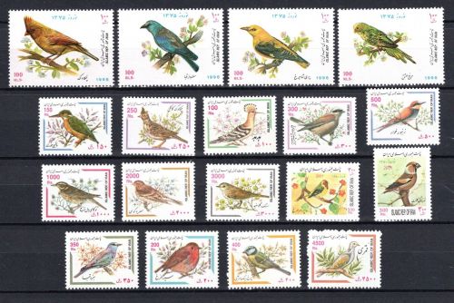 Iran MiNr. 2678ff 18 Werte aus 1996/2002 postfrisch Dauerserie Vögel