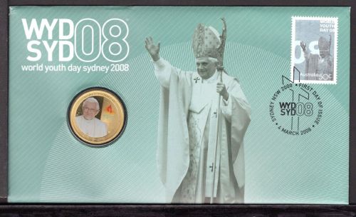 Australien 2008 Numisbrief 1 Dollar Weltjugendtag in Sydney ST