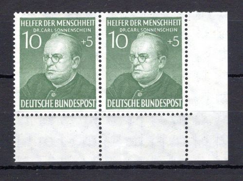 Bund 157 MiNr. waag. Paar Eckrand ur postfrisch ungefaltet