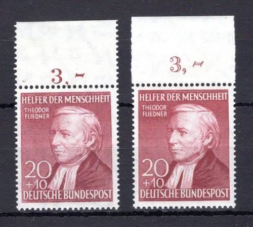 Bund MiNr. 158 I u. II Oberrand postfrisch ungefaltet