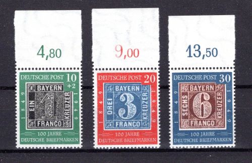 Bund MiNr. 113-115 Oberrand postfrisch ungefaltet