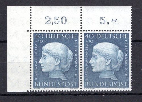 Bund MiNr. 203 postfrisch waag. Paar Eckrand ol, ungefaltet