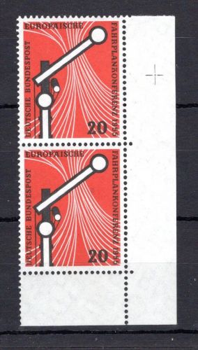 Bund MiNr. 219 postfrisch senkr. Paar Eckrand ur, ungefaltet