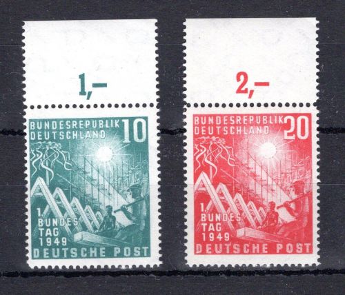 Bund MiNr. 111-112 Oberrand postfrisch ungefaltet