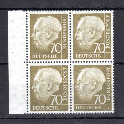 Bund MiNr. 191 postfrisch 4er Block Bogenrand, ungefaltet