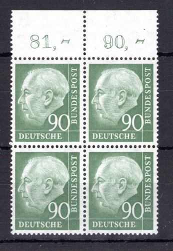 Bund MiNr. 193 postfrisch 4er Block Oberrand, ungefaltet