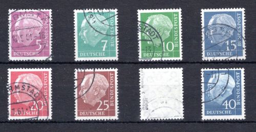 Bund MiNr. 179y ff gestempelt Heuss lumogen