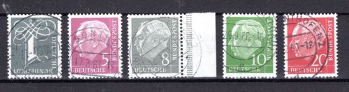 Bund MiNr. 179 y II ff gestempelt z. Teil geprüft Schlegel