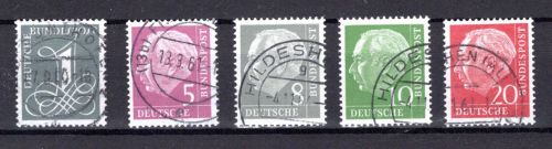 Bund MiNr. 179 y II ff gestempelt z. Teil geprüft