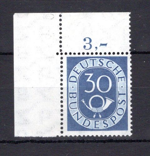 Bund MiNr. 132 postfrisch Eckrand ol, Bogenrand gefaltet, geprüft