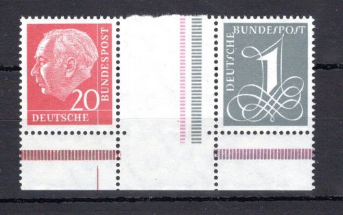 Bund Zusammendruck MiNr. WZ 16 aIV YII postfrisch ungefaltet