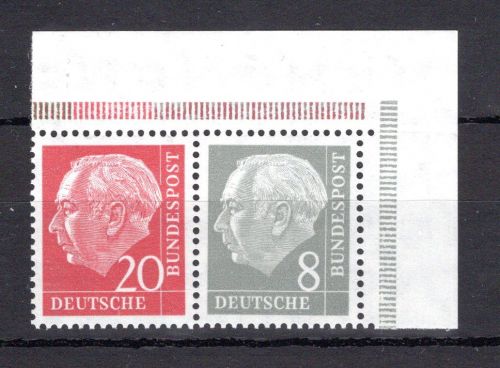 Bund Zusammendruck MiNr. W 23 YII postfrisch Oberrand gefaltet