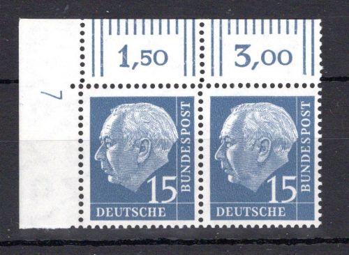 Bund MiNr. 184 x v DZ postfrisch waag. Paar Eckrand ol gefaltet