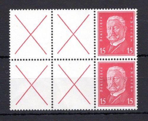 Deutsches Reich Zusammendruck MiNr. W 30.2 (2x) postfrisch quer gefaltet