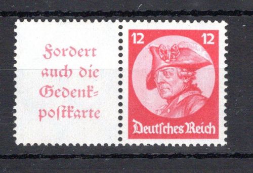 Deutsches Reich Zusammendruck MiNr. W 45 postfrisch ungefaltet