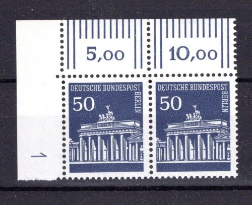 Berlin MiNr. 289 DZ postfrisch im waag. Paar Eckrand ol, ungefaltet