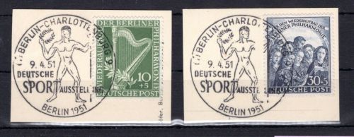 Berlin MiNr. 72-73 Sonderstempel Charlottenburg auf Briefstücken