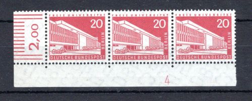 Berlin MiNr. 146 DZ postfrisch im 3er Streifen Eckrand ol, ungefaltet