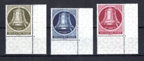 Berlin MiNr. 82, 85, 86 Eckrand ur postfrisch ungefaltet