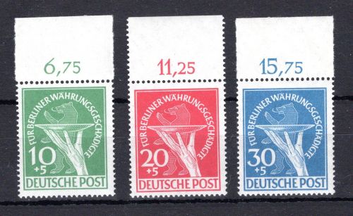 Berlin MiNr. 68-70 Oberrand postfrisch ungefaltet