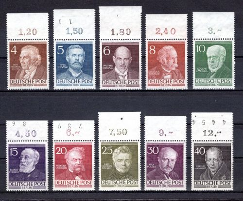 Berlin MiNr. 91-100 Oberrand postfrisch ungefaltet