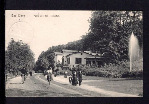 AK Cleve (Kleve) NRW 1912 Partie aus dem Tiergarten, Stahlbrunnen