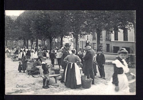AK Cleve (Kleve) NRW 1911 Grosser Markt mit Markttreiben