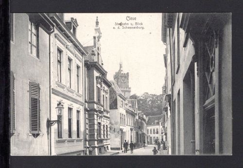 AK Cleve (Kleve) NRW 1908 Stegbahn mit Schwanenburg