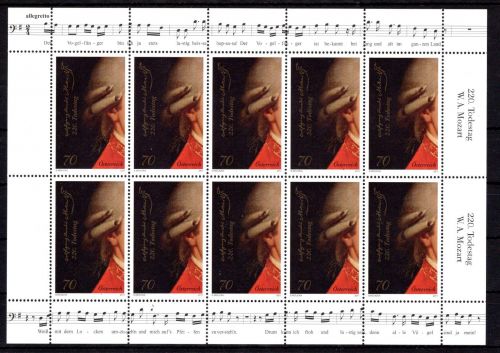 Österreich Kleinbogen MiNr. 2970 postfrisch Mozart