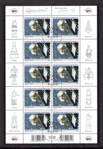 Österreich Kleinbogen MiNr. 2919 gestempelt Raumfahrt