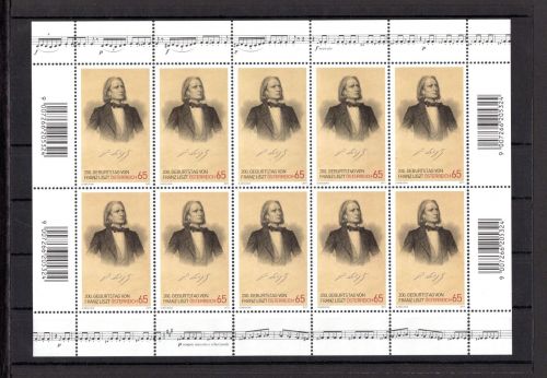 Österreich Kleinbogen MiNr. 2910 postfrisch Franz Liszt