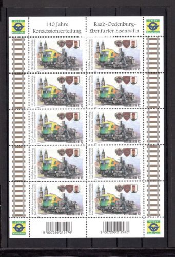 Österreich Kleinbogen MiNr. 3032 postfrisch Eisenbahn